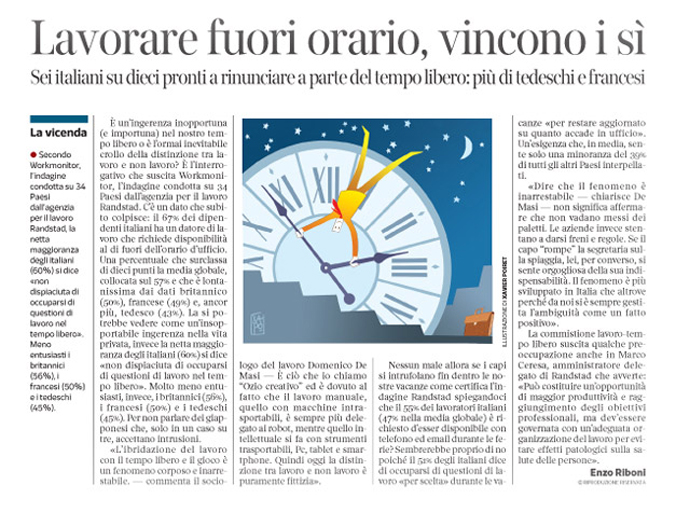 Corriere Economia - Lavoro fuori orario - 14.07.15