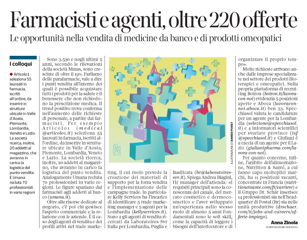 254 - Corriere Economia - parafarmacie,salute-assunzioni - 22.05.18 - pp. 31