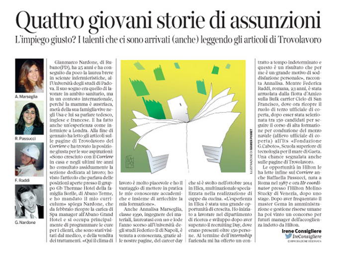 Corriere Economia - lavoro trovato con il giornale - 2.06.15
