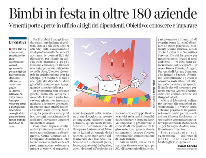 Corriere Economia - Ufficio. Festa dei bimbi - 19.05.15