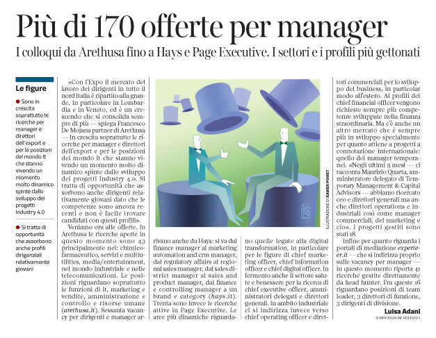 234 - Corriere Economia - assunzioni di managers - 7.11.17 - pp.43 