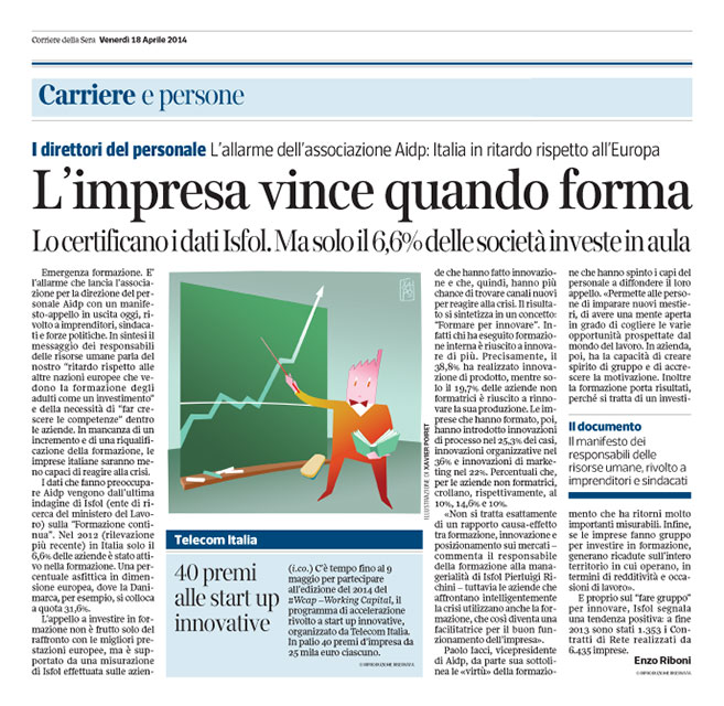 Corriere Economia - 18.04.14 - L'azienda vince quando forma