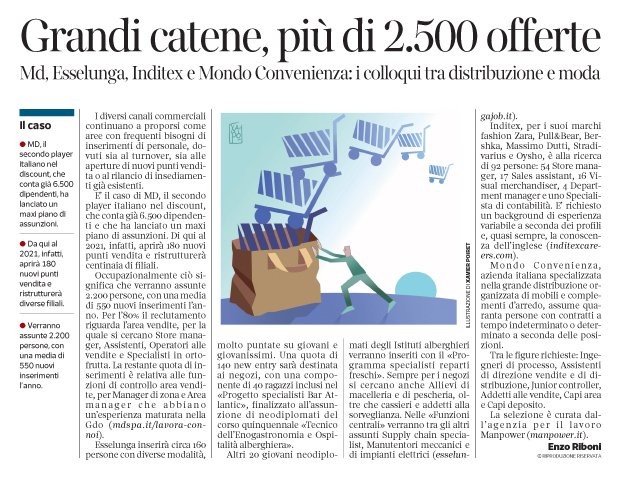 251 - Corriere Economia - jobs nella grande distribuzione - 24.04.18 - pp.39 