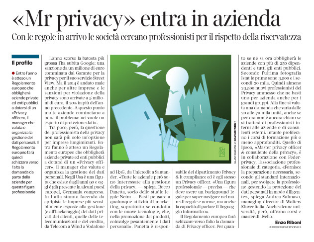 Corriere economia - professione “Privacy officer” - 17.03.15