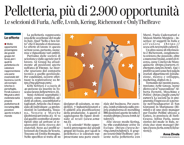 296 - Corriere Economia - assunzioni nella pelletteria - 28.05.19 - pp.47