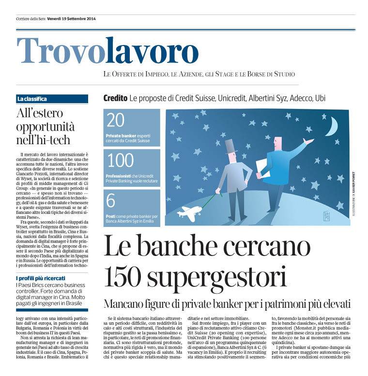 Corriere Economia - 19.09.14 - private banker opportunities