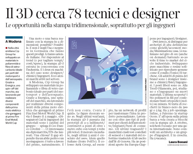 280 - Corriere Economia - Stampa 3d, assunzioni - 29.01.19 - pp. 27