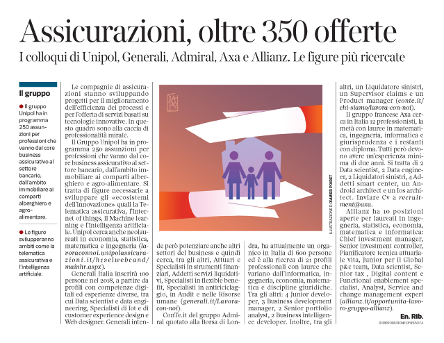 247 - Corriere Economia - assunzioni nelle assicurazioni - 20.03.18 - pp.35