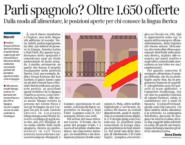 286 - Corriere  Economia - Assunzioni di chi parla spagnolo - 12.03.19 - pp. 33