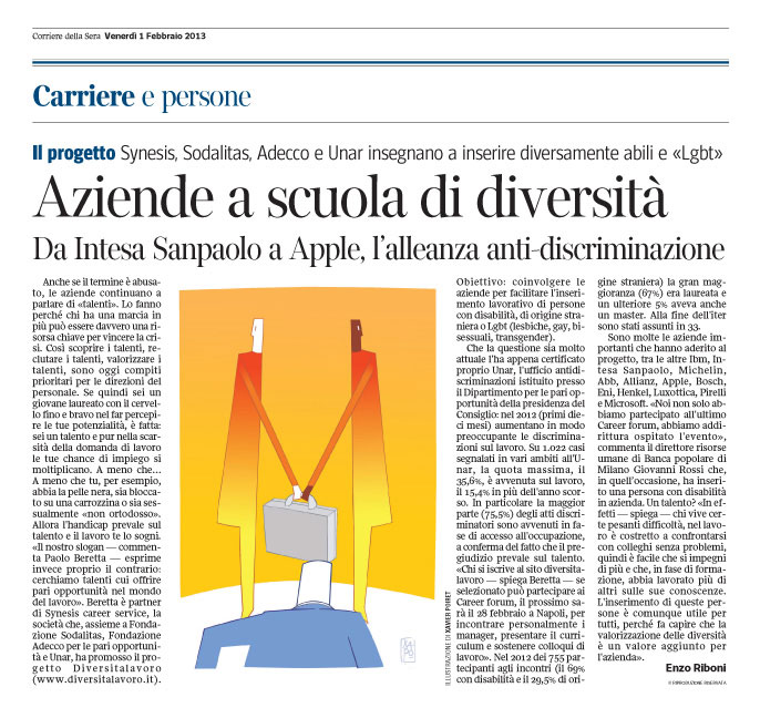 Corriere Economia - 1.02.13 - Aumentano le discriminazioni sul lavoro