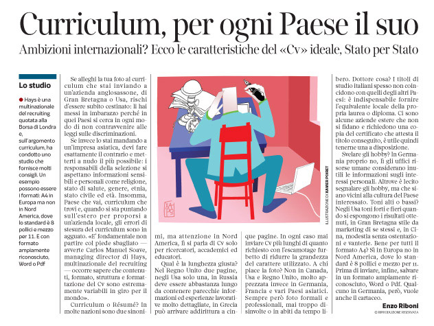 Corriere economia - 14.10.14 - Curriculum, per ogni paese il suo 