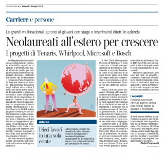 Corriere Economia - 03.05.13 - Giovani all'estero per crescere