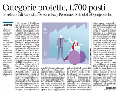 300 - Corriere Economia - categorie protette ; opportunità - 25.06.19 - pp.35