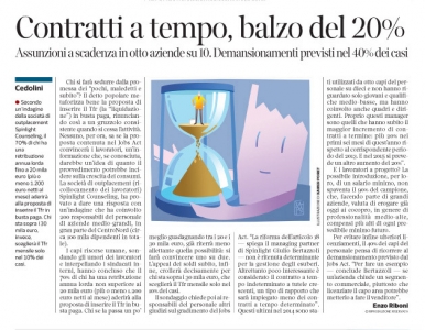 Corriere economia - 11.11.14 - assunzioni a tempo determinato