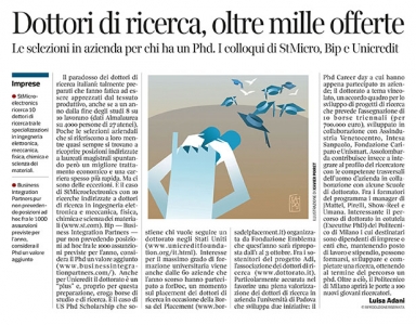 294 - Corriere Economia - dottori di ricerca; le opportunità - 14.05.19 - pp.35