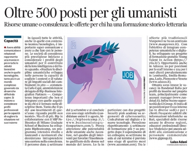 299 - Corriere Economia - opportunità per lauree umanistiche - 18.06.19 - pp.39
