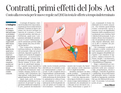 Corriere economia - contratti a tempo determinato al top - 27.01.15  