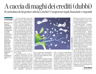 Corriere Economia - gestore.crediti a rischio - 27.10.15