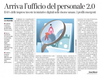 193 - Corriere Economia - L'uff. del personale si digitalizza - 6.09.16 - pp.31   