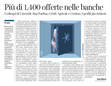 235 - Corriere Economia - assunzioni in banca - 14.11.17 - pp.31