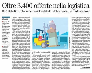 291 - Corriere Economia - assunzioni nella logistica - 16.04.19 - pp.33