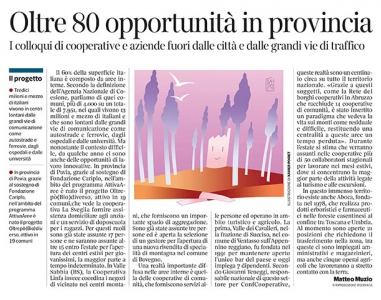 295 - Corriere  Economia - assunzioni agli angoli delle province  - 21.05.19 -  pp.35