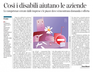Corriere Economia - disabilità e lavoro !!... 20.12.16 - pp.41