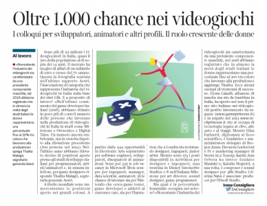 Corriere Economia - Lavoro con i videogiochi - 7.02.17 -   pp.41