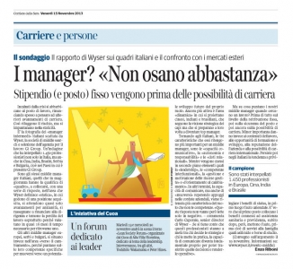Corriere Economia - 15.11.13 - Profilo (di profilo) del manager ita. oggi