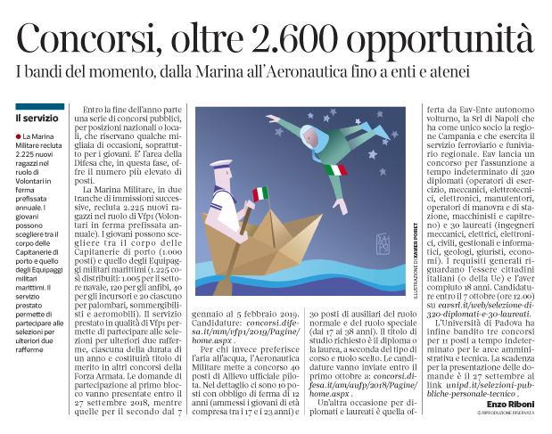 264 - Corriere Economia - concorsi, marina e aviazione militare - 11.09.18 - pp.31