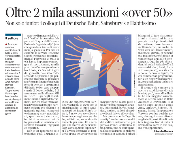 258 - Corriere Economia - assunzioni over 50 e under 30 - 19.06.18 -  pp. 41