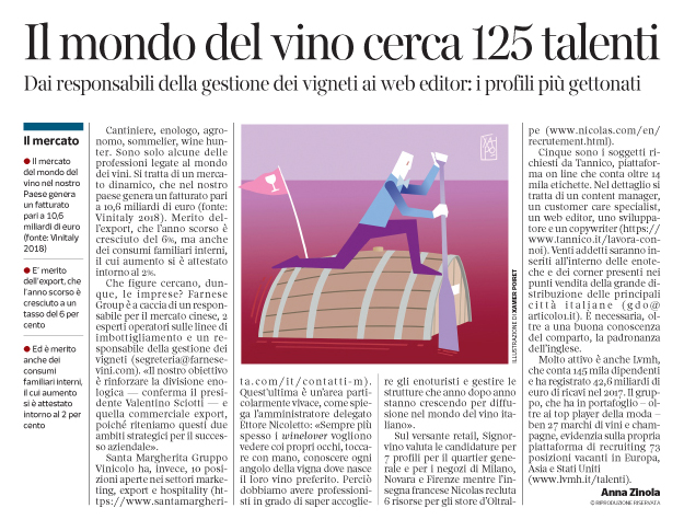 270 - Corriere Economia - lavoro nel mondo del vino- 30.10.18 - pp.33